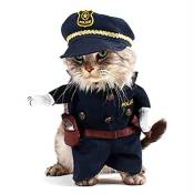 Costume pour chat et petit chien agent de police deguisement vetement !