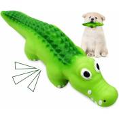 Jouet pour chien avec éléments sonores, jouet à mâcher crocodile, jouet pour chien avec mastication grinçante, cadeau de dentition pour animal de