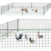 Kit clôture filet à poules 24 M avec porte 9 piquets