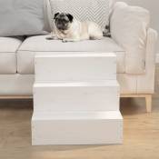 Scala pour animaux de compagnie en bois massif du pin 40x37.5x35 cm diverses couleurs couleur : Blanc