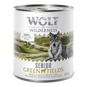 24x800g Senior Green Fields, agneau Wolf of Wilderness - Pâtée pour chien
