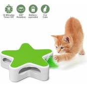 Ensoleille - Fournitures pour animaux de compagnie Jouets pour chat Électrique Smart Self-Hi Feather Funny Cat Stick (Blanc et Vert)