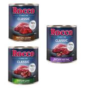 Lot mixte Rocco Classic 6 x 800 g pour chien - Mix gibier : bœuf/gibier, bœuf/renne, bœuf/sanglier