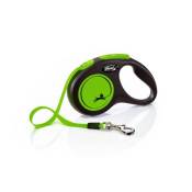 Laisse New Neon S Tape 5 m black/ neon green Flexi
