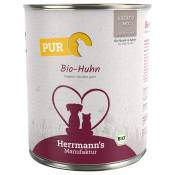 Lot Herrmann's Pure Viande Bio 24 x 800 g pour chien et chat - poulet bio