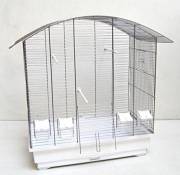 Ollesch Cage à oiseaux Ula avec accessoires Chromé/blanc