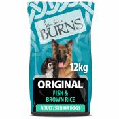 12kg Burns Original poisson, riz brun - Croquettes pour chien
