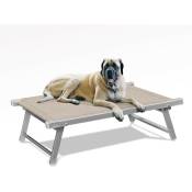 Beach And Garden Design - Lit pour chien transat de plage et mer pour animaux en aluminium Doggy Couleur: Beige