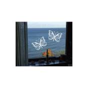 Micasia - Décors de vitres Duo papillon - Couleur: Sparkling Yellow, Dimension: 22cm x 60cm