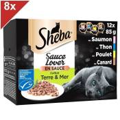 SHEBA Sauce Lover 96 Barquettes coffret terre & mer