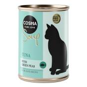 Boîtes Cosma Soup 6 x 100 g pour chat à prix mini ! - thon, petits pois