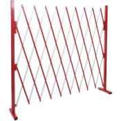 HHG - Grillage 374, grille protectrice télescopique, aluminium rouge/blanc hauteur 153cm, largeur 32-265cm - red