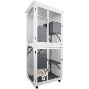 Maxxpet - grande cage pour chat - Enclos pour chat en liberté - Course pour chat - Volière pour chat - Maison pour chat - 82 x 58 x 180 cm - Blanc