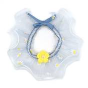 Collier Chat Chien Fleur Dentelle FONGWAN Réglables Noeud papillon Accessoires de Toilettage, 15-20cm - Bleu jaune
