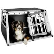 Le Poisson Qui Jardine - Cage double de transport solide en métal et bois Arrière droit pour chiens - Noir