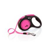 Laisse New Neon S Tape 5 m black/ neon pink Flexi CL11T5-251-S-NEOP