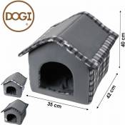 Ecossais nid pour animaux de compagnie maison pour chien chat animaux 3 couleurs gris/bleu/noir 42x35x40cm mix - noir - Dogi