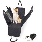 Relaxdays Protection chien pour la voiture, filet de visualisation, pochette, harnais de sécurité, LxP: 209x143 cm, noir