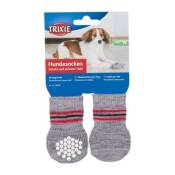 trixie lot de 2 chaussettes antidérapant - xl - gris - pour chien