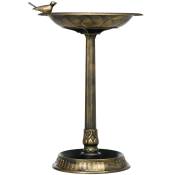Outsunny Bain d'oiseaux Abreuvoir, mangeoire pour Oiseaux jardinière 2 en 1 dim. Ø 50 x 72H cm polypropylène Bronze Antique