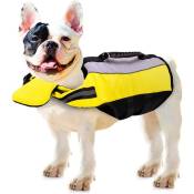 Pet Life Jacket Gilet de Sauvetage pour Chien Lifesaver Sécurité Gilet Réfléchissant Taille Réglable Dog Lifejacket pour Natation Surf Bateau de