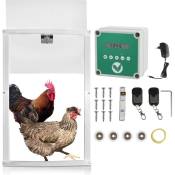 Swanew - Porte automatique de poulailler avec minuterie en alliage d'aluminium automatique de poulet alimenté Resiste aux Predateurs, Poulets Poules
