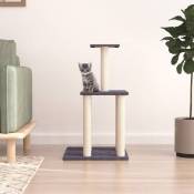 The Living Store - Arbre à chat avec griffoirs en sisal gris foncé 85,5 cm Gris