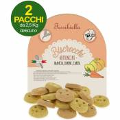 Biscrocchi Bottoncini biscuits à l'orange, à la carotte et au citron pour chiens 2 paquets de 2,5 kg chacun