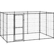 Helloshop26 - Chenil extérieur cage enclos parc animaux chien extérieur acier 7,26 m²