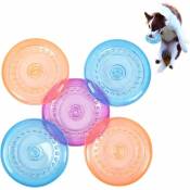 Lot de 5 jouets en caoutchouc pour chiens frisbee indestructibles pour chiens de petite à moyenne taille
