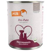 Lot Herrmann's Pure Viande Bio 24 x 800 g pour chien et chat - dinde bio
