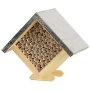 Maison à abeilles carrée, hauteur 18 cm en bois Animallparadise