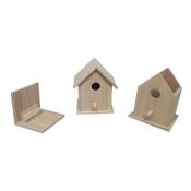 Playwood - Maison pour oiseau en bois carrée avec