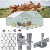 Vingo - Poulailler d'extérieur 3x4x2m enclos grillagé pour poules volaille structure en acier galvanisé