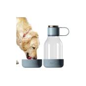 Ad-n-art Inc. - asobu gamelle pour chien attachée à une bouteille tritan 1 litre, bleu TWB20 blue