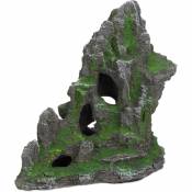 Aquarium, Formation rocheuse, grotte, Roche déco pour terrarium, 27 cm de haut, gris-vert - Relaxdays
