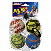 Nerf Dog Set de 4 Balles de Tennis pour Chien 6,4 cm
