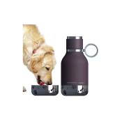 Asobu gamelle pour chien attachée à une bouteille isotherme en acier inoxydable bordeaux 1 l Ad-n-art Inc. SDB1 burgundy