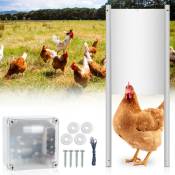 Hengda - Porte de poulailler Automatique avec minuterie et capteur de lumière pour Un élevage de Poulets sécurisé Trappe 22x32cm