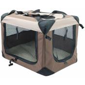 Record - Marron clair et marron foncé - Cage en tissu résistant à l'eau avec cadre en acier facile à plier pour chiens et chats