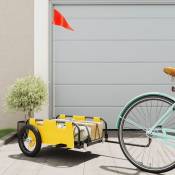 Vidaxl - Remorque de vélo cargo jaune tissu oxford et fer