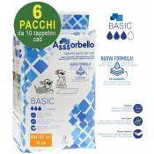 60 Asssorbello Tapis hygiéniques Basic 90x120 cm pour chiens - 6 paquets de 10 chacun