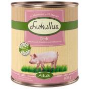 Lukullus Adult porc, brocoli pour chien - 6 x 800 g