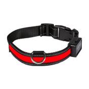 Collier lumineux rouge rechargeable pour chien - Taille