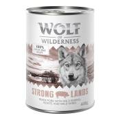 6x400g Strong Lands, porc Wolf of Wilderness - Pâtée pour chien