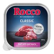 9x300g Rocco Classic en barquettes bœuf, cœurs de veau - Pâtée pour chien