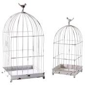 Aubry Gaspard - Cages en métal laqué blanc vieilli