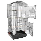 Cage à oiseaux,Riwater, avec 2 portes,3 Perchoirs