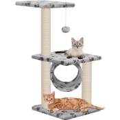 ACAGO Arbre à chat avec griffoirs en sisal 65 cm Gris