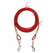 Câble d'attache pour Chiens Jusqu'à 80 kg, 3 Mètres, Animaux de Compagnie Plomb pour Chiens de Petite, Moyenne ou Grande Taille (Rouge) GrooFoo